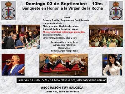 Banquete en honor da Virxe da Rocha 2023, en Bos Aires
