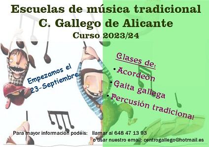 Escuelas de música tradicional 2023-2024 del Centro Galego de Alicante