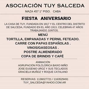 47º aniversario da Asociación Tui - Salceda de Bos Aires 47º aniversario da Asociación Tui - Salceda de Bos Aires