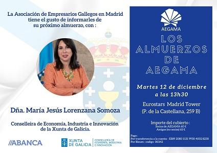María Jesús Lorenzana, en "Los Almuerzos de AEGAMA" en Madrid