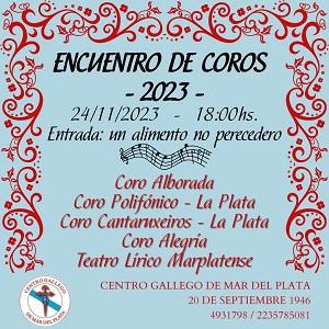 Encontro de coros 2023 do Centro Gallego de Mar del Plata