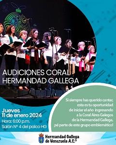 Auducións para a Coral Aires Galegos, en Caracas Auducións para a Coral Aires Galegos, en Caracas