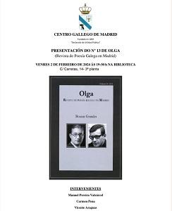 Presentación do nº 13 de Olga - Revista de poesía galega en Madrid Presentación do nº 13 de Olga - Revista de poesía galega en Madrid