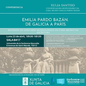 Conferencia 'Emilia Pardo Bazán. De Galicia a París', en París Conferencia 'Emilia Pardo Bazán. De Galicia a París', en París