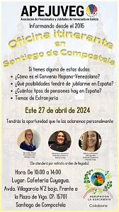 Oficina itinerante en Santiago de Compostela de la Asociación de Pensionados y Jubilados de Venezuela en Galicia - APEJUVEG