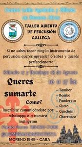 Taller abierto de percusión gallega en Buenos Aires Taller abierto de percusión gallega en Buenos Aires