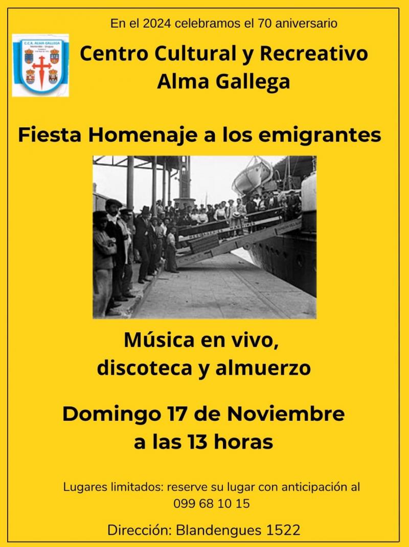 Festa Homenaxe aos emigrantes no Centro Cultural e Recreativo Alma Galega Festa Homenaxe aos emigrantes no Centro Cultural e Recreativo Alma Galega