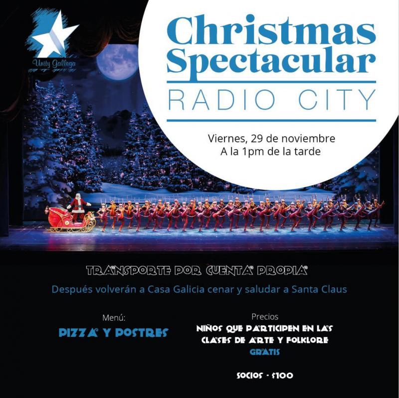 Espectáculo musical "Christmas Spectacular Radio City" y fiesta de Navidad en la Casa Galicia de NY