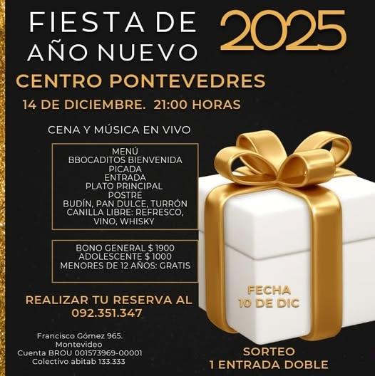 Fiesta de Año Nuevo en el Centro Pontevedrés de Montevideo