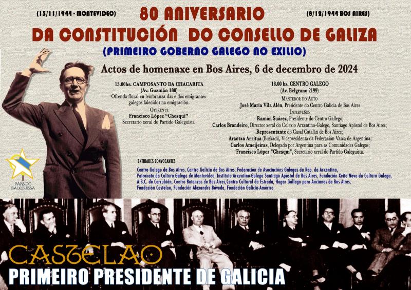 Homenaxe do 80 aniversario da constitución do Consello de Galicia en Bos Aires