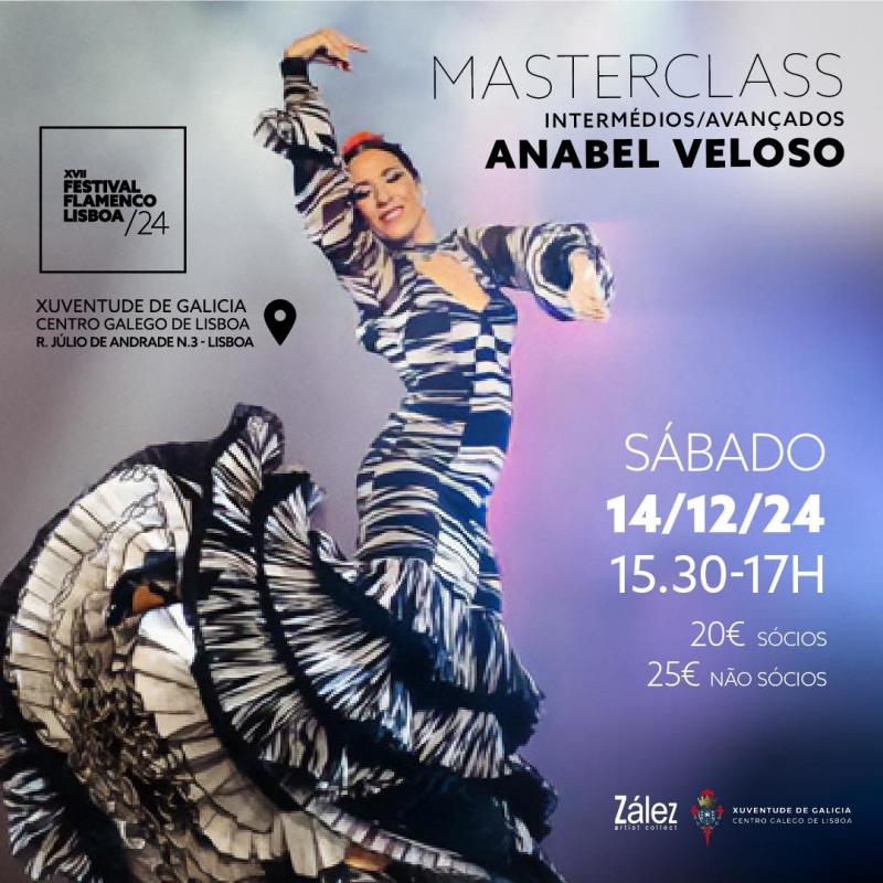Clase maxistral de danza flamenca con Anabel Veloso no Centro Galego de Lisboa Clase maxistral de danza flamenca con Anabel Veloso no Centro Galego de Lisboa