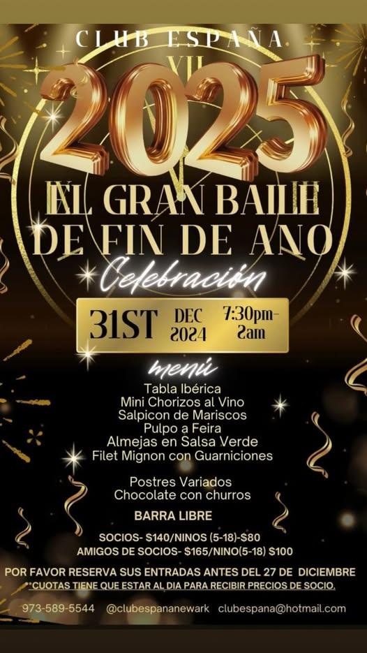 Gran baile de fin de ano no Club España de Newark