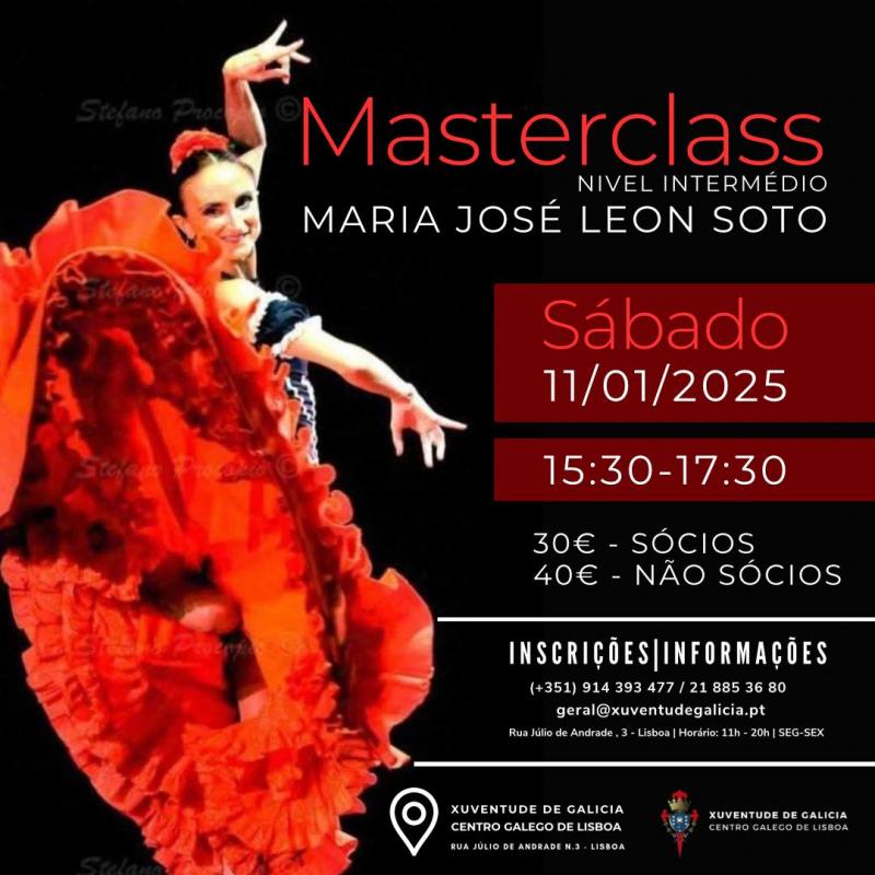 Clase maxistral de flamenco con María José León Soto no Centro Galego de Lisboa Clase maxistral de flamenco con María José León Soto no Centro Galego de Lisboa