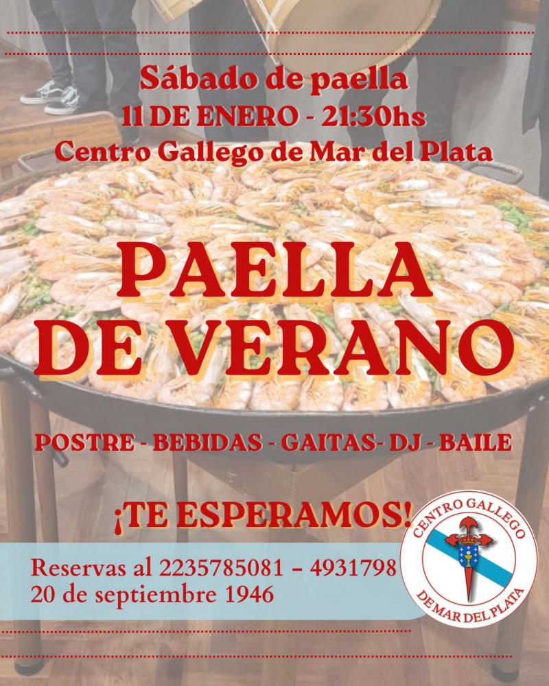 Paella de verán no Centro Galego Mar del Plata Paella de verán no Centro Galego Mar del Plata