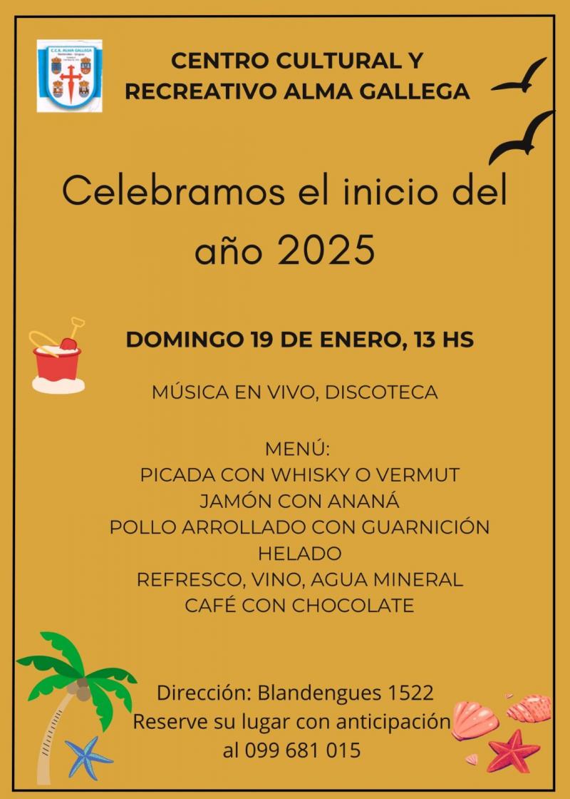 Celebración do inicio de 2025 no Centro Cultural e Recreativo Alma Galega