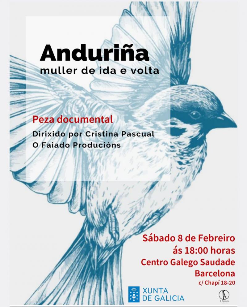Proxección do documental "Anduriña, muller de ida e volta" no Centro Galego Saudade de Barcelona Proxección do documental "Anduriña, muller de ida e volta" no Centro Galego Saudade de Barcelona