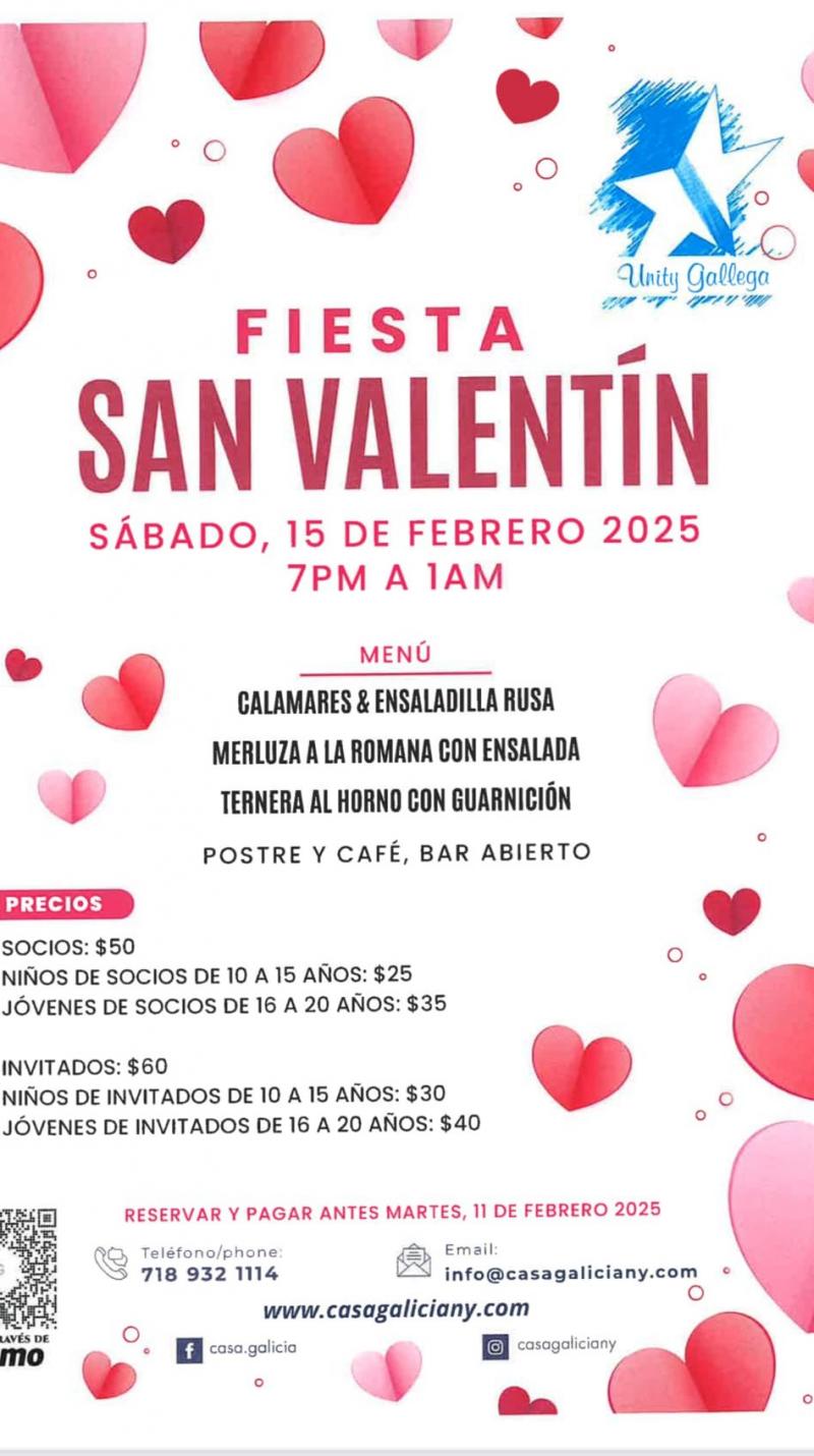 Festa de San Valentín na Casa Galicia de Nova York Festa de San Valentín na Casa Galicia de Nova York