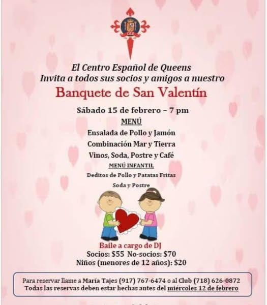 Banquete de San Valentín no Centro Español de Queens - Nova York
