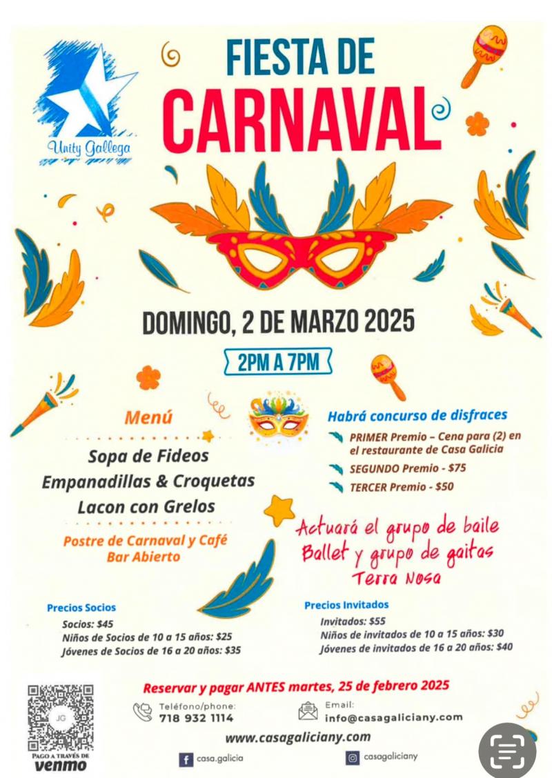 Festa de entroido na Casa Galicia de Nova York