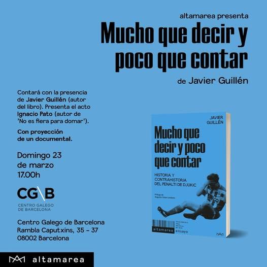 Presentación do libro "Mucho que decir y poco que contar", de Javier Guillén, no Centro Galego de Barcelona