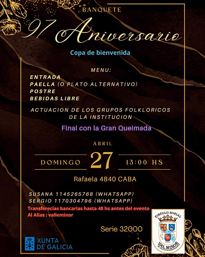 97 aniversario do Círculo Social Val Miñor de Galicia en Bos Aires 97 aniversario do Círculo Social Val Miñor de Galicia en Bos Aires