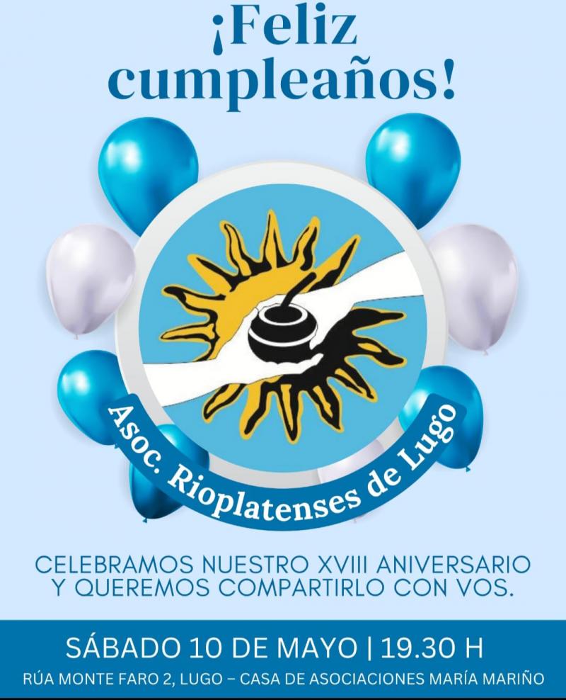18º Aniversario da Asociación Rioplatenses de Lugo 18º Aniversario da Asociación Rioplatenses de Lugo