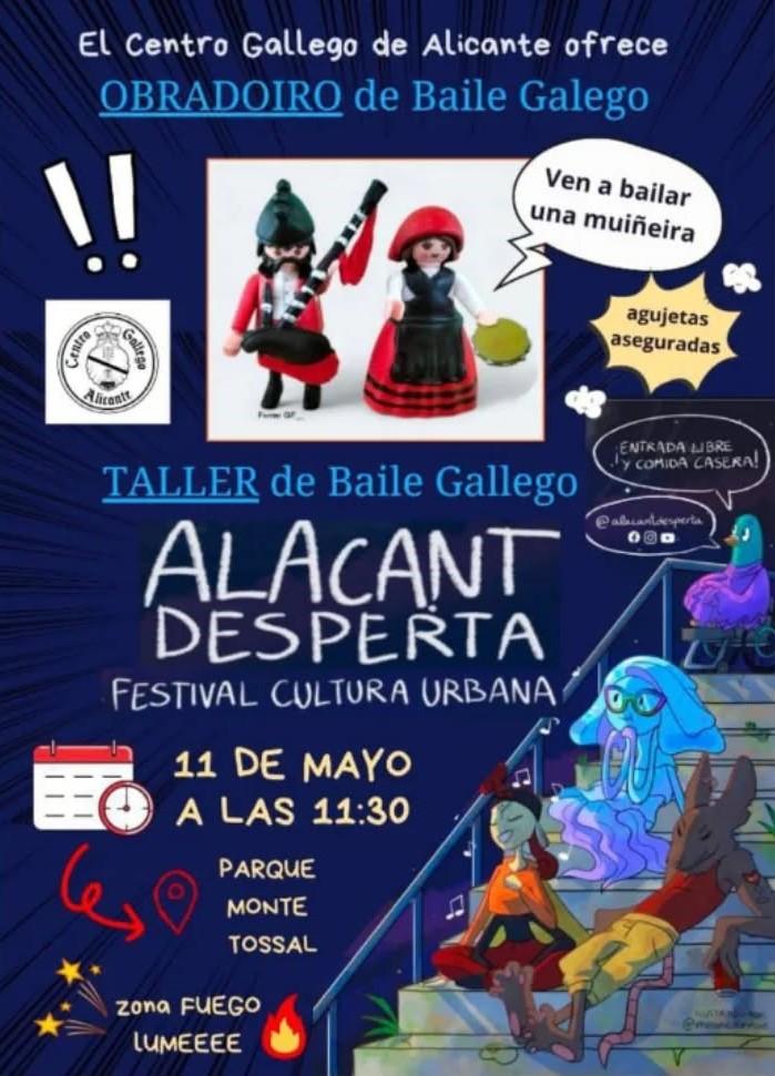 Obradoiro de baile galego, polo Centro Galego de Alicante, no Festival "Érase una vez Alacant Desperta" Obradoiro de baile galego, polo Centro Galego de Alicante, no Festival "Érase una vez Alacant Desperta"