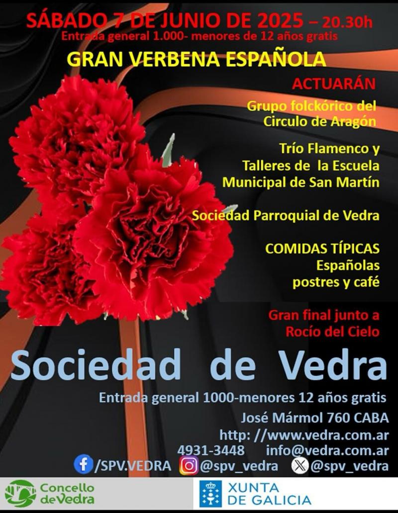Gran verbena española en la Sociedad Parroquial de Vedra en Buenos Aires