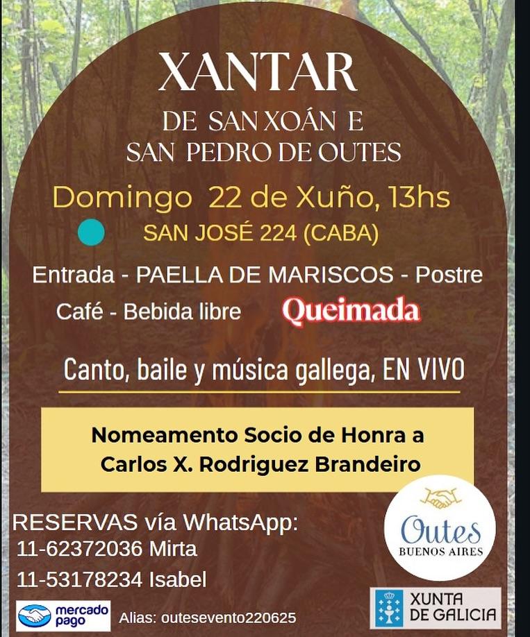 Xantar de San Xoán e San Pedro da Asociación Residentes de Outes en Bos Aires Xantar de San Xoán e San Pedro da Asociación Residentes de Outes en Bos Aires