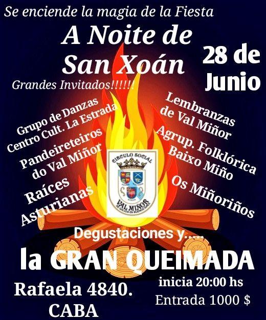 Noite de San Xoán no Círculo Social Val Miñor de Galicia en Bos Aires
