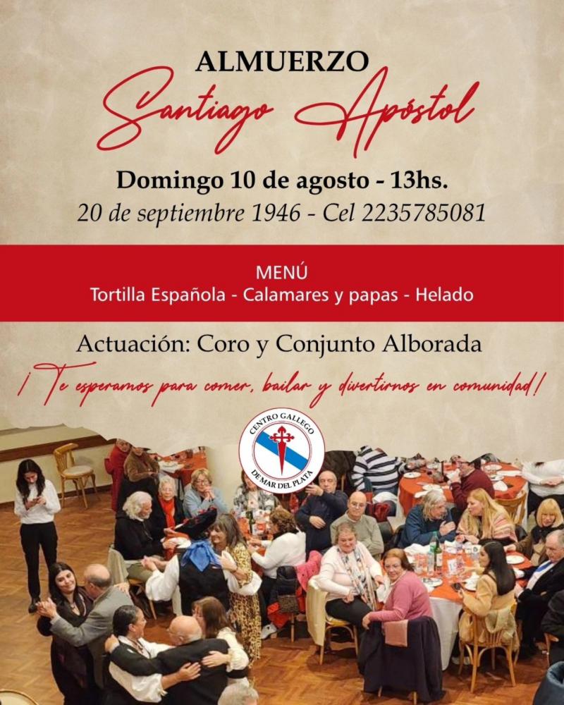 Comida por el Santiago Apóstol en el Centro Gallego de Mar del Plata Comida por el Santiago Apóstol en el Centro Gallego de Mar del Plata