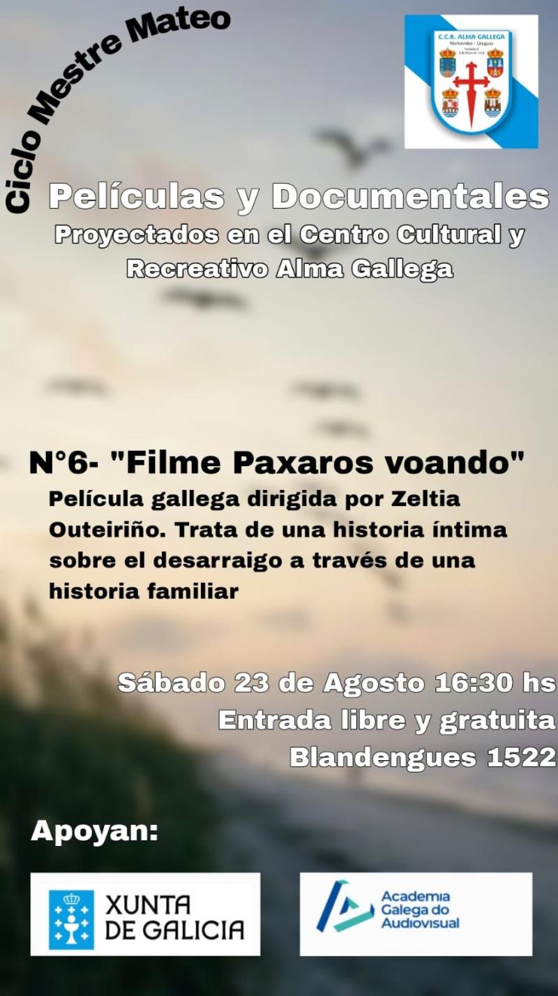 Proxección da película "Paxaros voando" no Centro Cultural e Recreativo Alma Galega