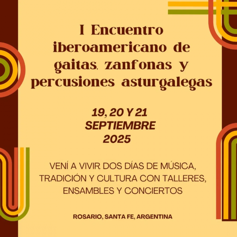 I Encontro iberoamericano de gaitas, zanfonas e percusións asturgalegas en Rosario I Encontro iberoamericano de gaitas, zanfonas e percusións asturgalegas en Rosario