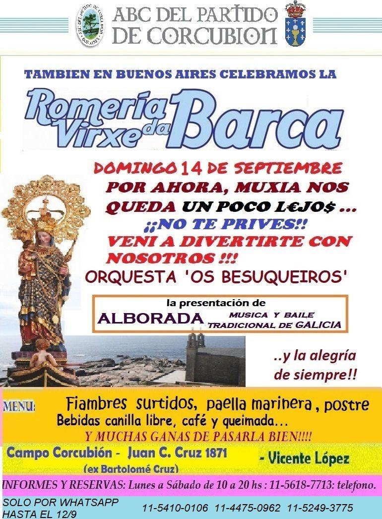 Festa Romaría Virxe da Barca na ABC do Partido de Corcubión en Bos Aires Festa Romaría Virxe da Barca na ABC do Partido de Corcubión en Bos Aires