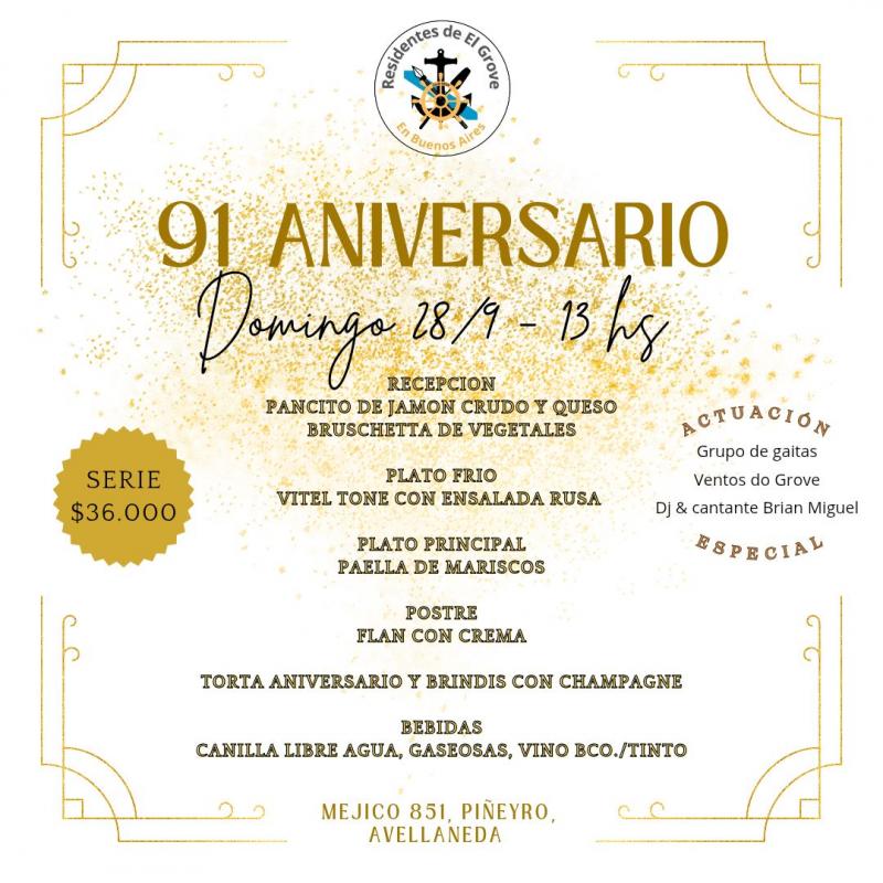 91 aniversario de Residentes de O Grove en Bos Aires