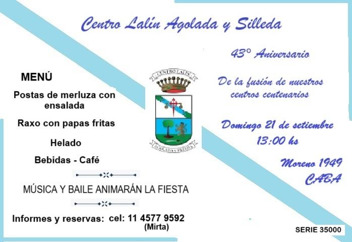 43 aniversario do Centro Lalín, Agolada e Silleda de Bos Aires