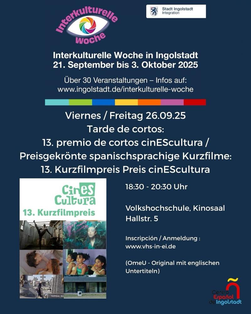 Tarde de curtametraxes cos gañadores do Premio cinEscultura do Centro Español de Ingolstadt Tarde de curtametraxes cos gañadores do Premio cinEscultura do Centro Español de Ingolstadt