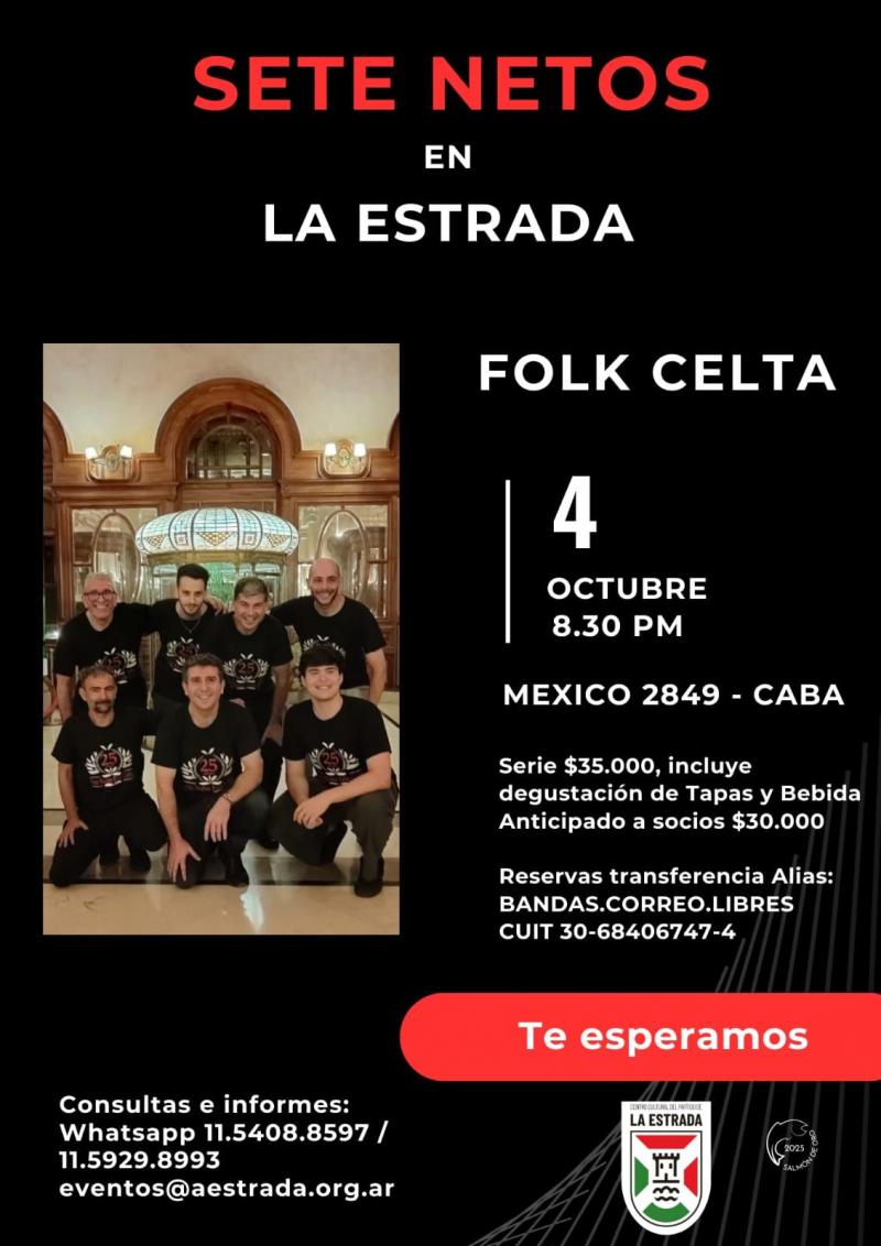Concerto da banda de música celta "Sete Netos" no Centro Cultural do Partido da Estrada Concerto da banda de música celta "Sete Netos" no Centro Cultural do Partido da Estrada