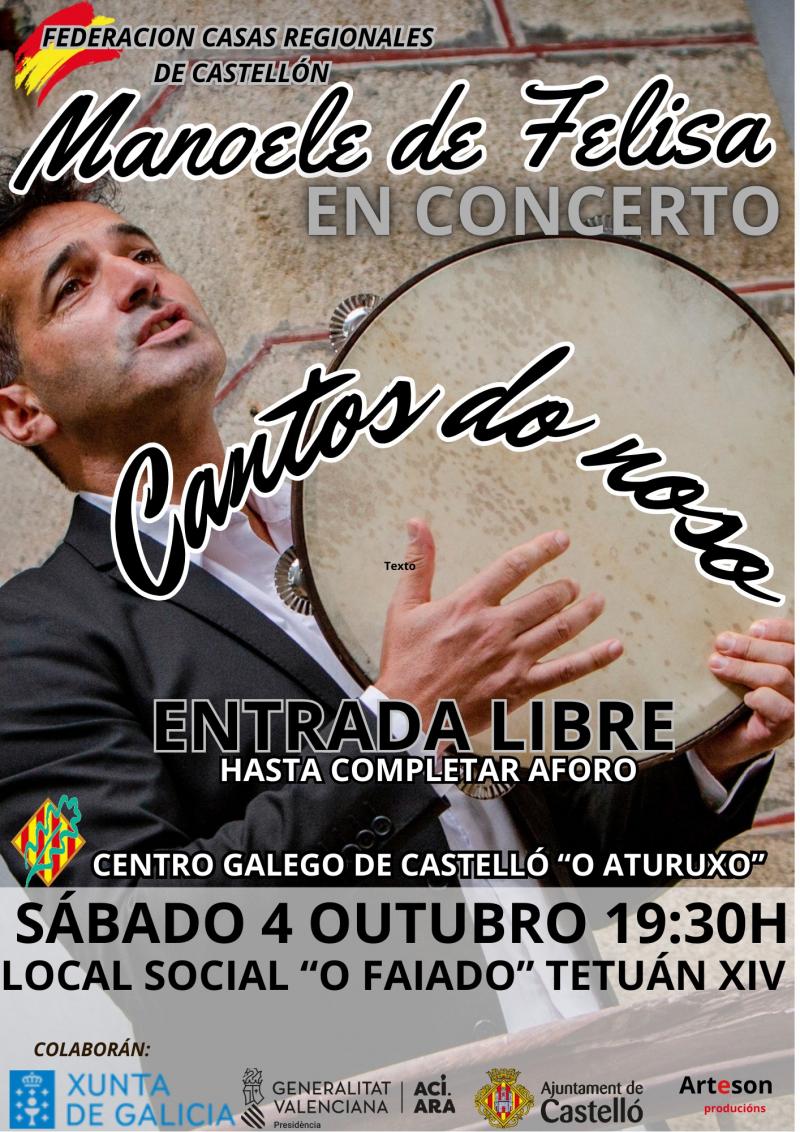 Concerto de Manoele de Felisa no Centro Galego de Castelló "O Aturuxo"