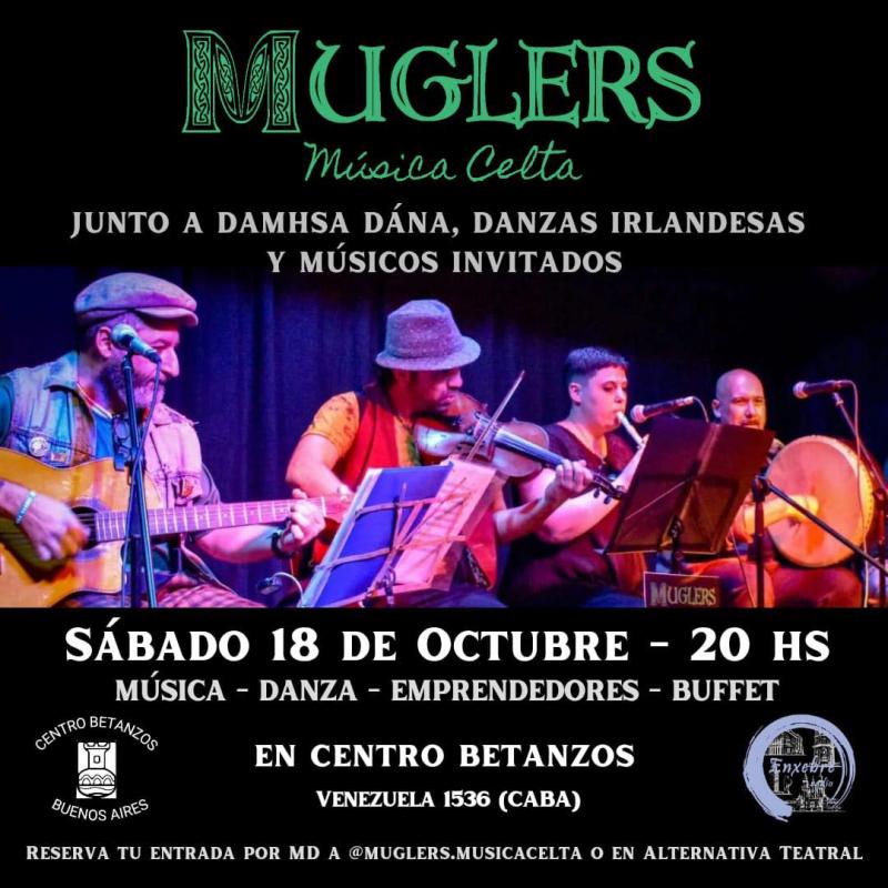 Actuación de Muglers Música Celta no Centro Betanzos de Bos Aires.