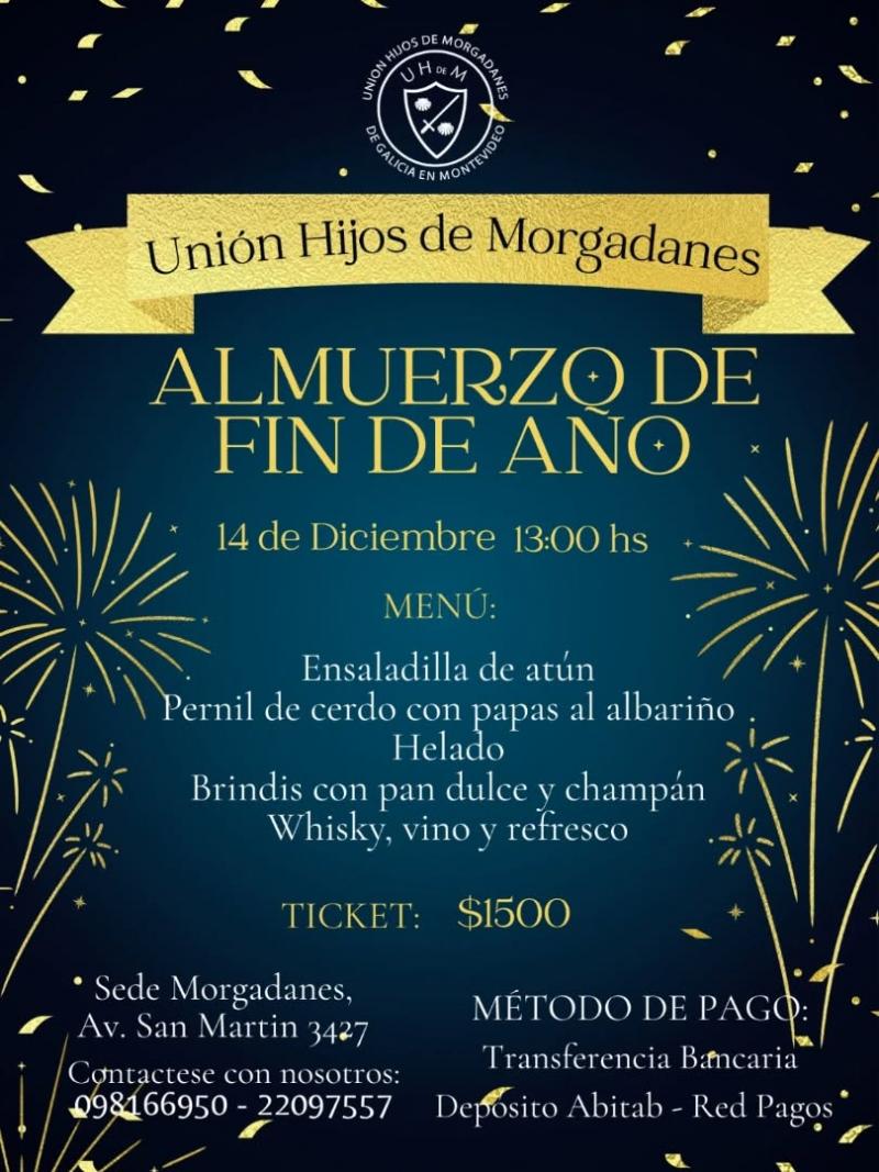 Comida de Fin de Año en la Unión Hijos de Morgadanes de Galicia en Montevideo