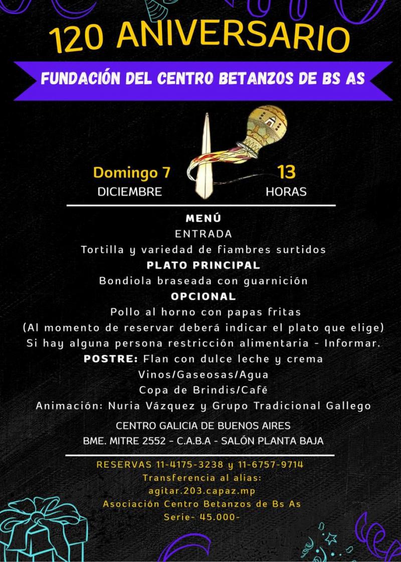 120 aniversario del Centro Betanzos de Buenos Aires