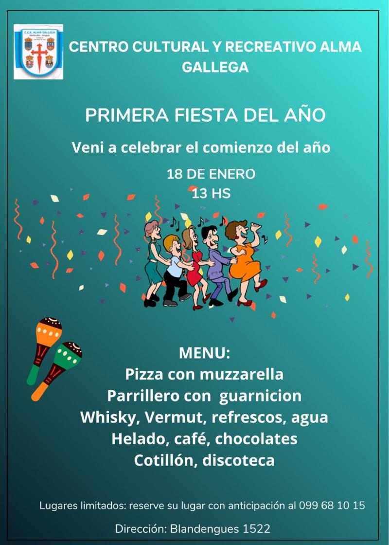 Primera fiesta del año en el Centro Cultural y Recreativo Alma Gallega de Montevideo.
