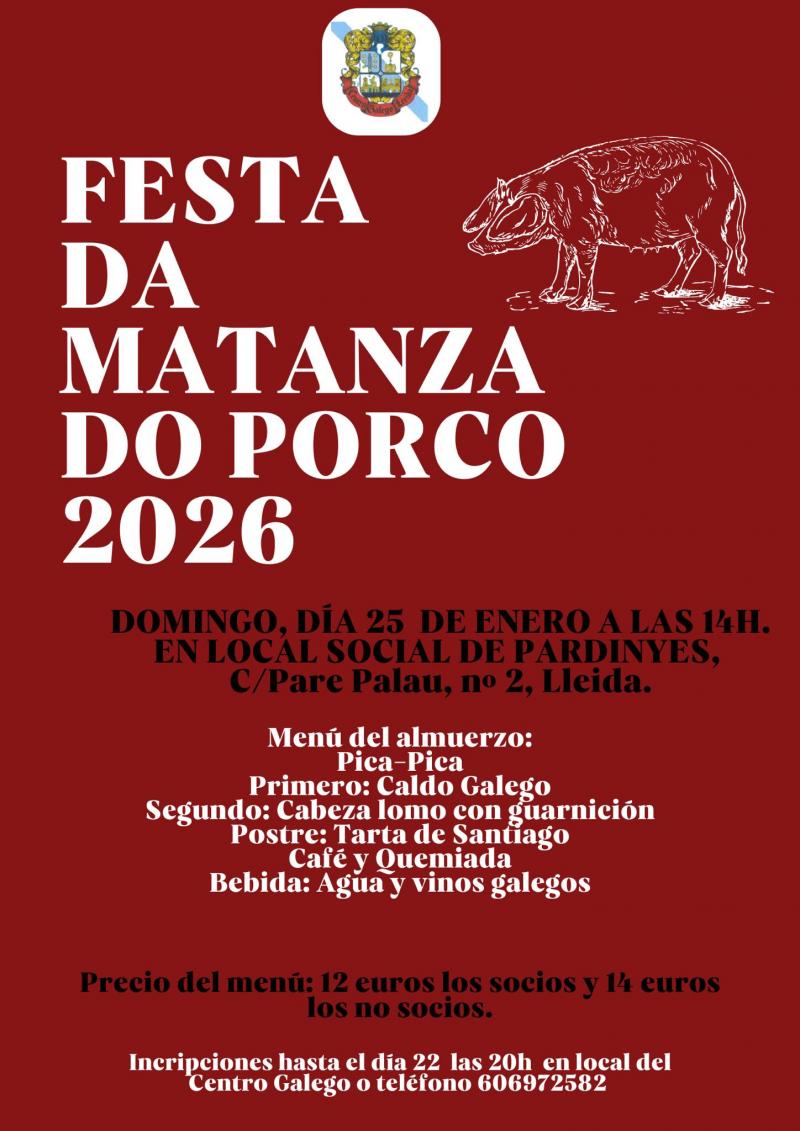 Fiesta de la matanza del cerdo en el Centro Gallego de Lleida.