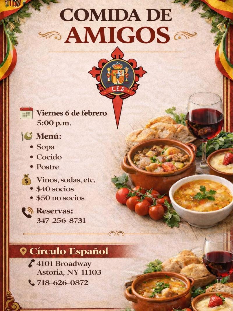 "Comida de Amigos" no Centro Español de Queens. "Comida de Amigos" no Centro Español de Queens.