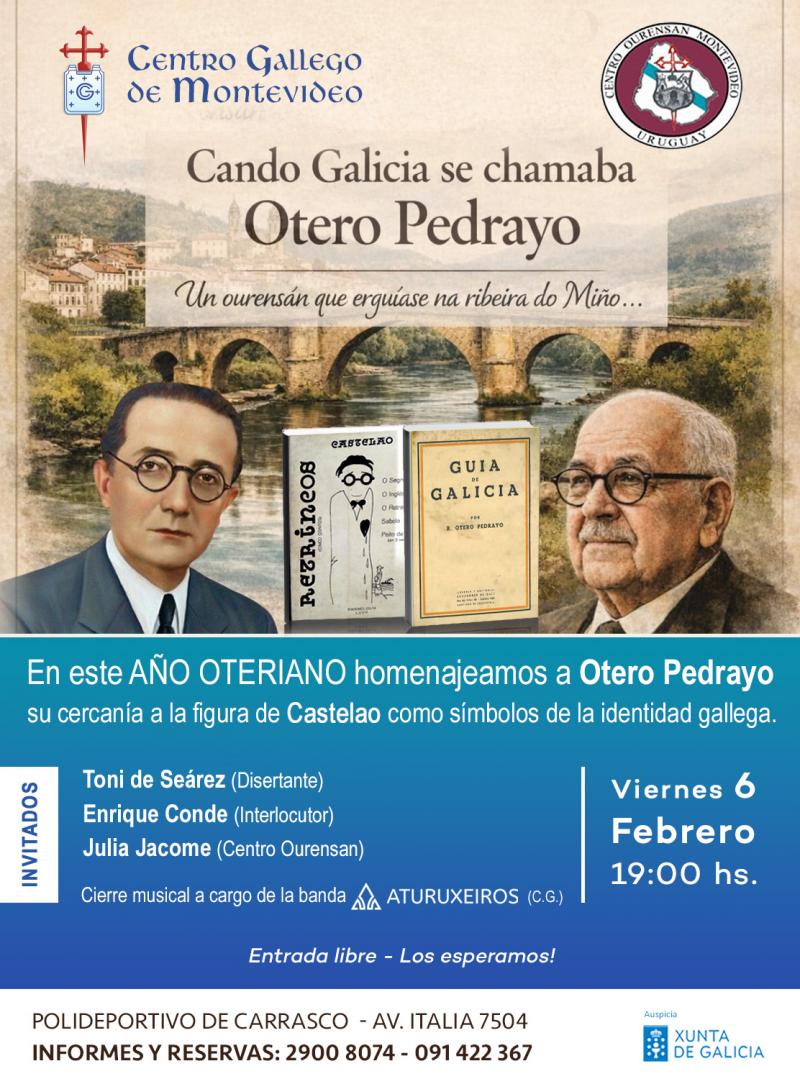 Homenaxe a Otero Pedrayo no Centro Galego de Montevideo. Homenaxe a Otero Pedrayo no Centro Galego de Montevideo.