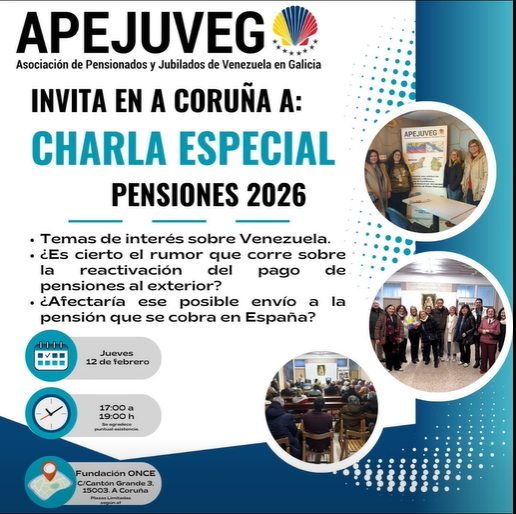 Charla especial de la Asociación de Pensionistas y Jubilados de Venezuela en Galicia -APEJUVEG- en A Coruña.
