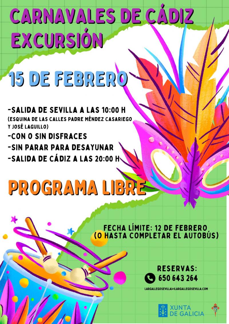 Excursión al Carnaval de Cádiz organizada por el Lar Gallego de Sevilla. Excursión al Carnaval de Cádiz organizada por el Lar Gallego de Sevilla.