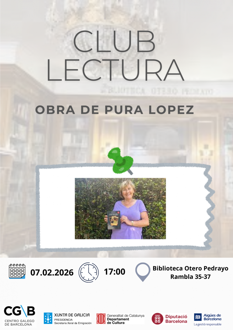 Club de lectura con Pura López no Centro Galego de Barcelona.