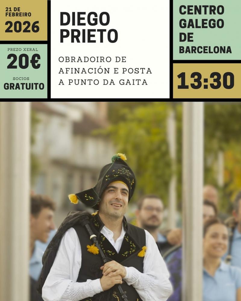 Taller de gaita con Diego Prieto en el Centro Gallego de Barcelona. Taller de gaita con Diego Prieto en el Centro Gallego de Barcelona.